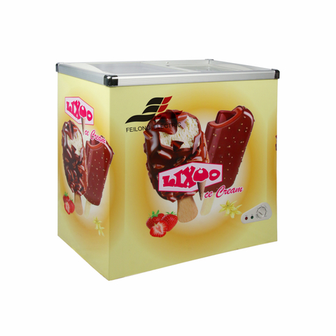 Firiji Yowonetsera Magalasi Ogulitsa Pakhomo la Ice Cream Freezer