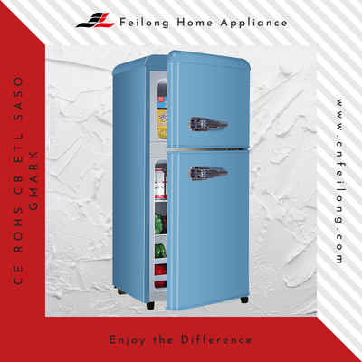 Blue Cheap Dorm Subzero 2 Door Retro Refrigerator BC-86R