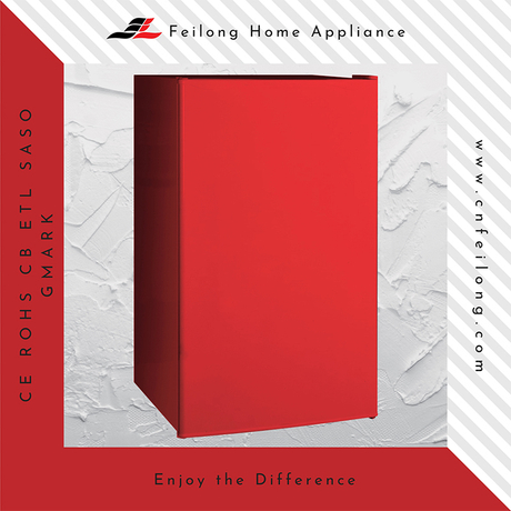 Hotel Home Use Single-door Small Stand Alone Red Upright Chest Freezer BD-100U