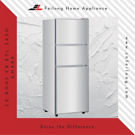 Adjustable Level Wheel Three Door Compact Refrigerators BCD-148S