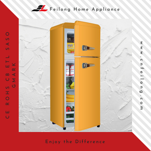 Yellow Cheap Dorm Subzero 2 Door Retro Refrigerator BC-86R